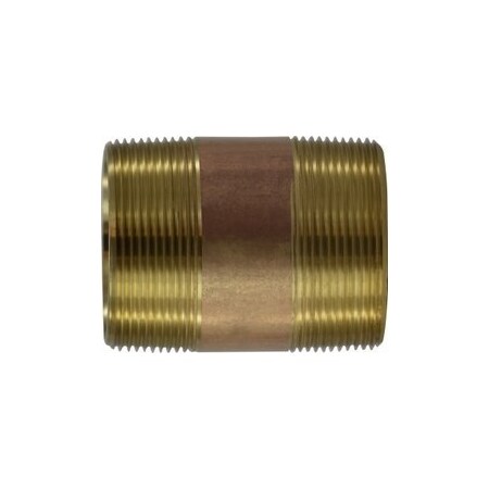 Midland Industries 2 X 412 RED BRASS NIPPLE 40165